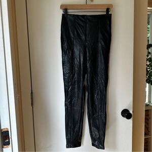 H&M Black Faux Leather Stretch Waistband Leggings